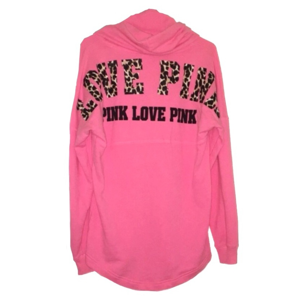 Victoria’s Secret VS PINK Leopard Cheetah Animal Print Hot Pink Hoodie Top